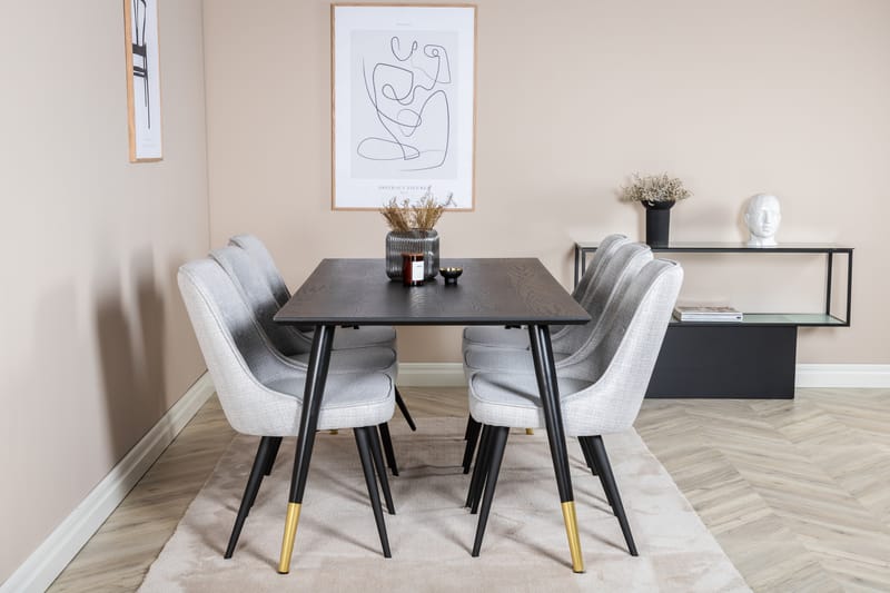 Spisebord Daicy 180 cm med 6 Valera Spisestoler - Møbler - Bord - Spisegruppe