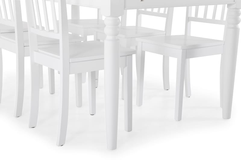 Spisebord Hampton med 6 Catskill stoler - Hvit - Spisegruppe