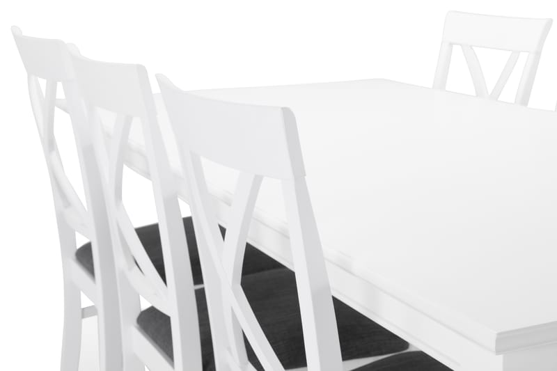 Spisebord Hampton med 6 Twain stoler - Hvit - Spisegruppe