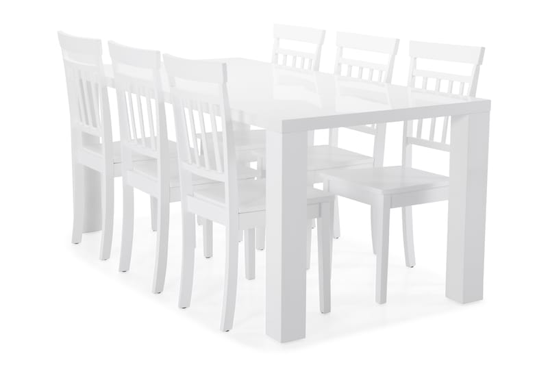 Spisebord Jack med 6 Catskill stoler - Hvit - Spisegruppe