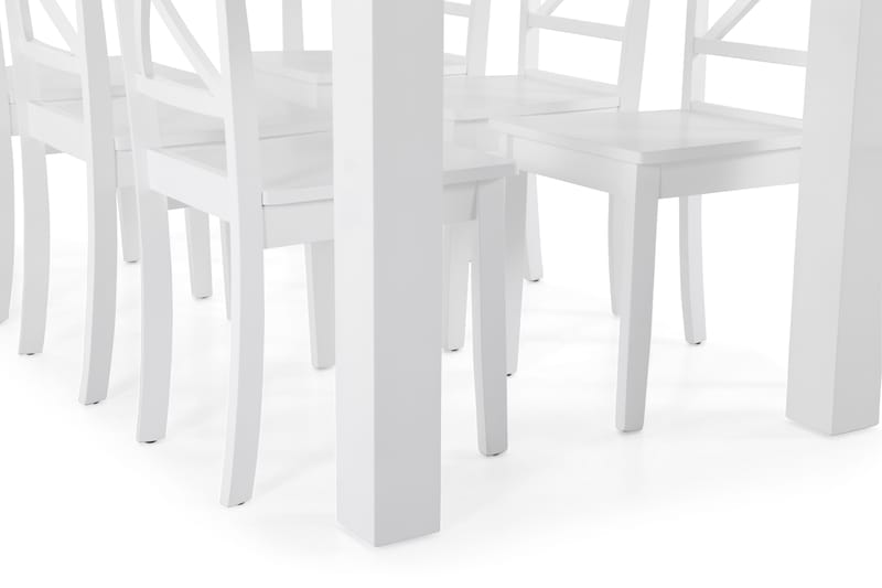 Spisebord Jack med 6 Nadica stoler - Hvit - Spisegruppe
