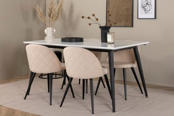Spisebord Jimmy med 4 stk  Velvet Spisestol - Møbler - Bord - Spisegruppe