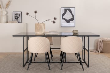 Spisebord Leif med 4 stk Velvet Spisestol - Møbler - Bord - Spisegruppe