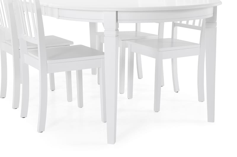 Spisebord Lowisa Forlengningsbart 150 cm Ovalt - Hvit - Spisegruppe