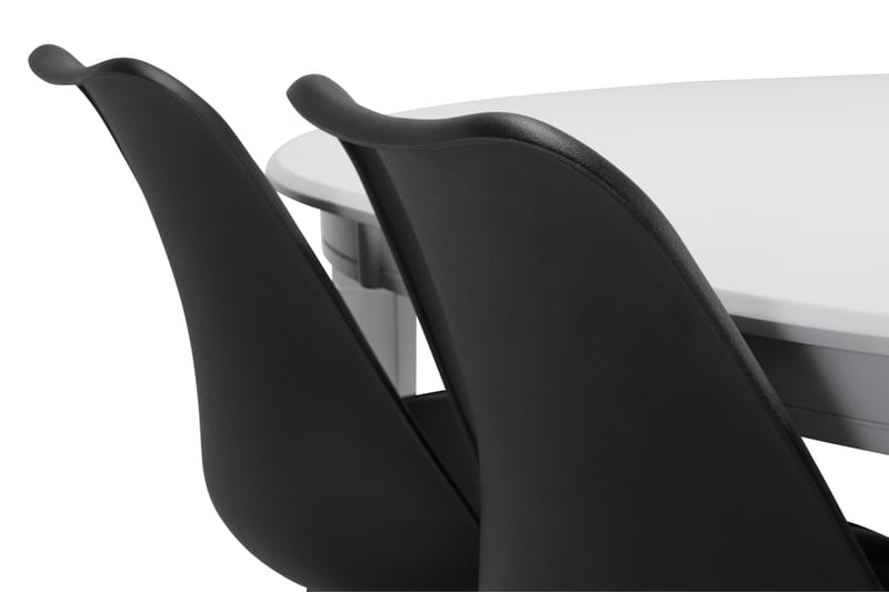 Spisebord Lowisa Forlengningsbart 150 cm Ovalt - Hvit|Svart - Spisegruppe