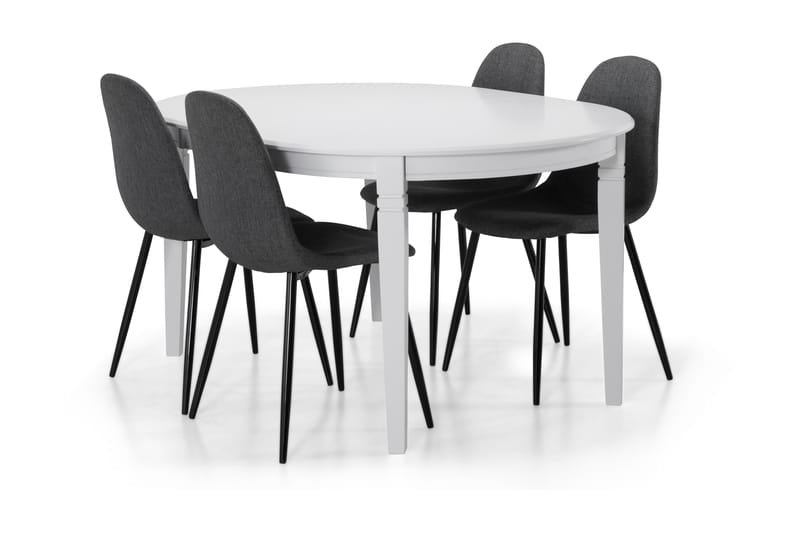 Spisebord Lowisa Forlengningsbart 150 cm Ovalt - Hvit|Svart - Spisegruppe