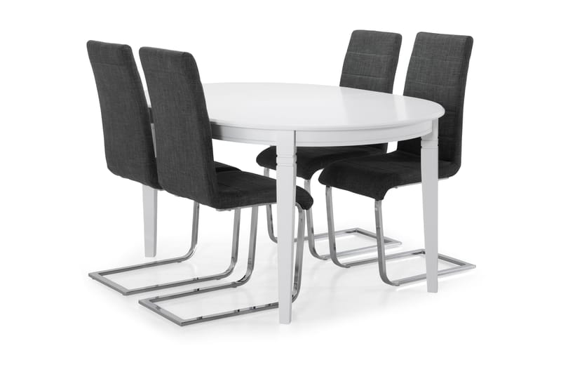Spisebord Lowisa med 4 Jack stoler - Grå - Spisegruppe