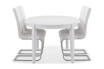 Spisebord Lowisa med 4 Jack stoler - Hvit - Møbler - Bord - Spisegruppe