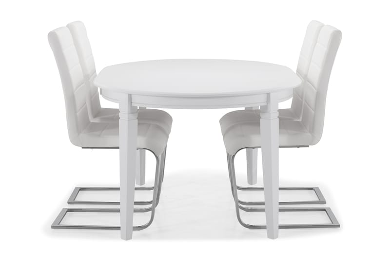 Spisebord Lowisa med 4 Jack stoler - Hvit - Møbler - Bord - Spisegruppe