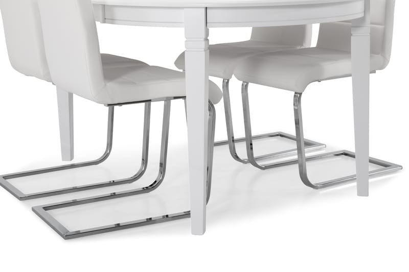 Spisebord Lowisa med 4 Jack stoler - Hvit - Møbler - Bord - Spisegruppe
