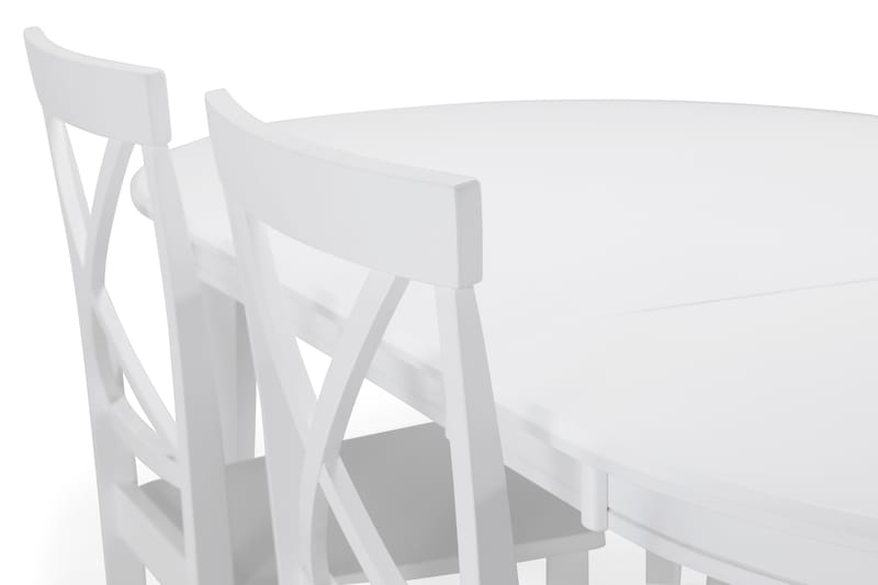Spisebord Lowisa med 4 Nadica stoler - Hvit - Spisegruppe