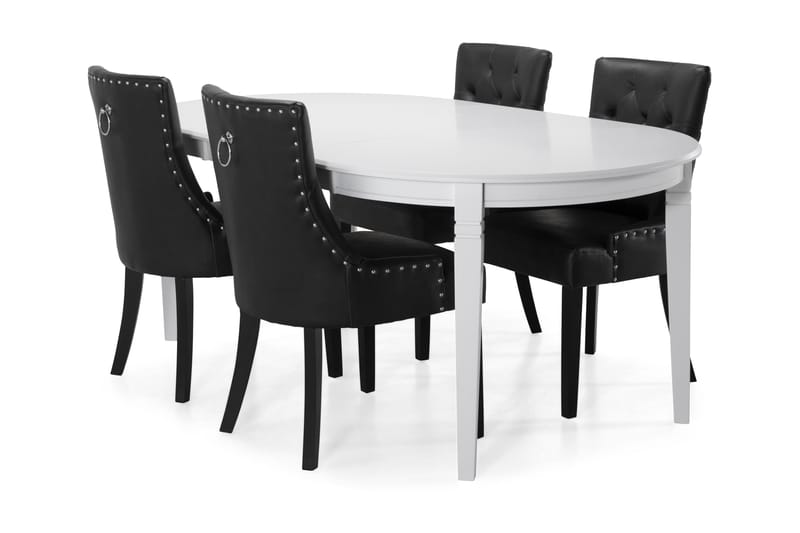 Spisebord Lowisa med 4 Tuva stoler - Svart - Spisegruppe
