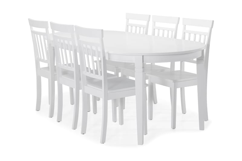 Spisebord Lowisa med 6 Catskill stoler - Hvit - Spisegruppe