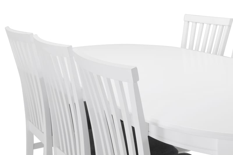 Spisebord Lowisa med 6 Lowisa stoler - Hvit|Grå - Spisegruppe