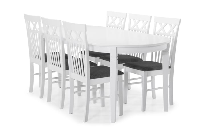 Spisebord Lowisa med 6 Magdalena stoler - Hvit - Spisegruppe