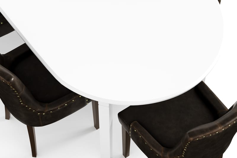 Spisebord Lowisa med 6 Tuva stoler - Hvit|Brun - Spisegruppe