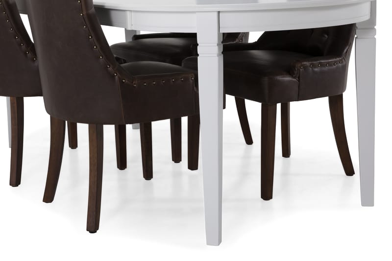 Spisebord Lowisa med 6 Tuva stoler - Hvit|Brun - Spisegruppe