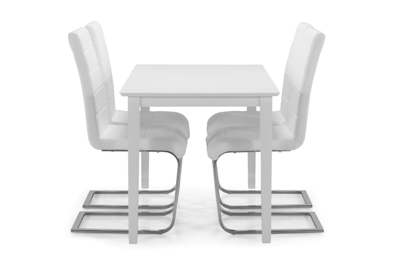Spisebord Matilda med 4 Jack stoler - Hvit|Krom - Spisegruppe