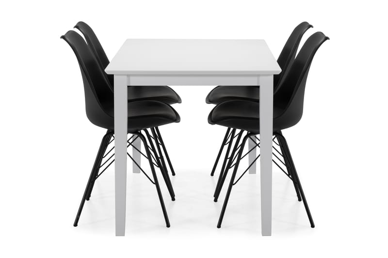 Spisebord Matilda med 4 Scale stoler - Hvit|Svart - Spisegruppe