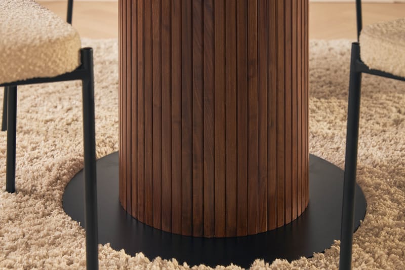 Spisebord Neandir 120 cm Massiv Eik m 4 Spisestoler Heathrow - Natur - Spisegruppe