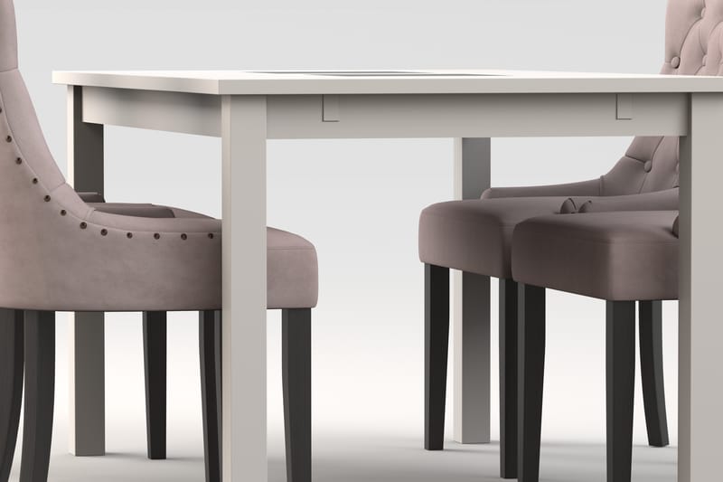 Spisebord Octavia Forlengbar 140 cm med 4 Kjøkkenstoler Ophe - Hvit - Spisegruppe