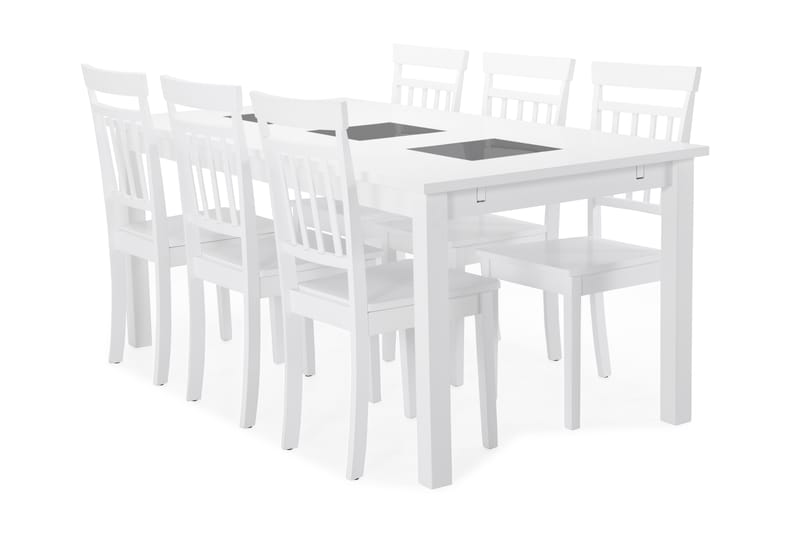 Spisebord Octavia med 6 Catskill stoler - Hvit - Spisegruppe