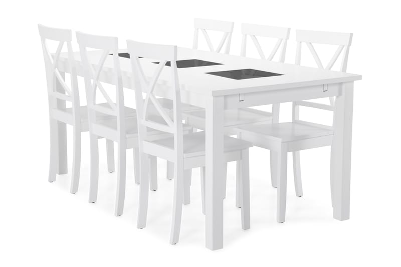 Spisebord Octavia med 6 Nadica stoler - Hvit - Spisegruppe
