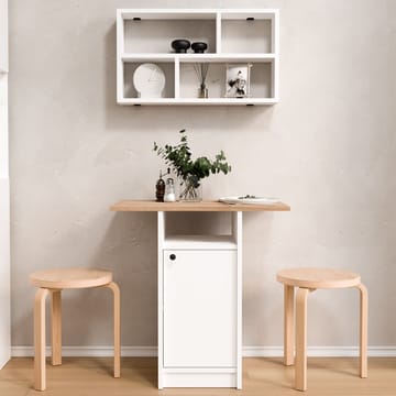 Spisebord- og vegghylle-sett (2 deler) Hanah Home Nord (72 x 73,8 x 44,5 cm) Hvit eik - Hvit og eik - Møbler - Bord - Spisegruppe