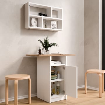 Spisebord- og vegghylle-sett (2 deler) Hanah Home Nord (72 x 73,8 x 44,5 cm) Hvit eik - Hvit og eik - Møbler - Bord - Spisegruppe