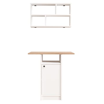 Spisebord- og vegghylle-sett (2 deler) Hanah Home Nord (72 x 73,8 x 44,5 cm) Hvit eik - Hvit og eik - Møbler - Bord - Spisegruppe