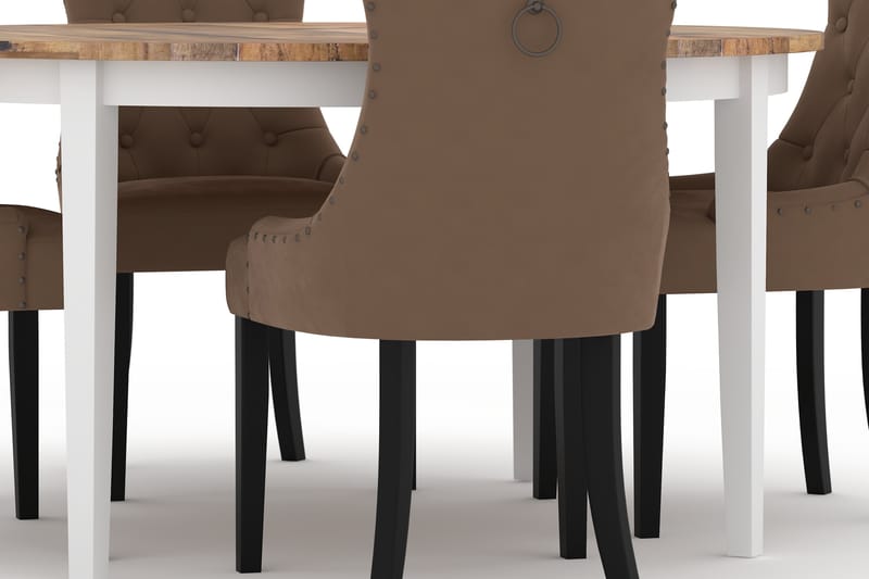 Spisebord Shikamaru 150 cm Rundt med 4 Kjøkkenstoler Ophelia - Antikk - Spisegruppe