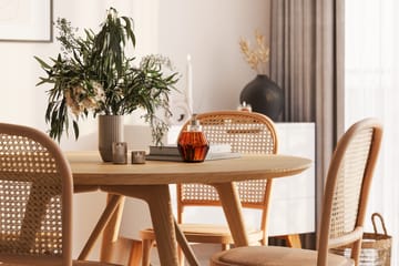 Spisebord Skagana 120 cm  Rundt med 4 Stoler Degors - Natur - Møbler - Bord - Spisegruppe