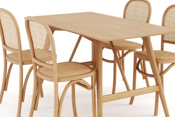 Spisebord Skagana 140 cm  med 4 Spisestoler Degors - Natur - Møbler - Bord - Spisegruppe