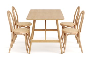 Spisebord Skagana 140 cm  med 4 Spisestoler Hembrug - Natur - Møbler - Bord - Spisegruppe
