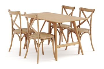 Spisebord Skagana 140 cm  med 4 Spisestoler Prumerland - Natur - Møbler - Bord - Spisegruppe