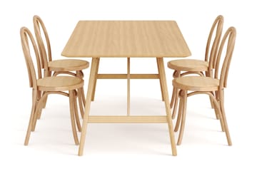 Spisebord Skagana 180 cm  med 4 Spisestoler Hembrug - Natur - Møbler - Bord - Spisegruppe