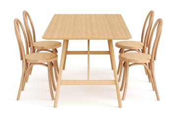 Spisebord Skagana 180 cm  med 4 Spisestoler Hembrug - Natur - Møbler - Bord - Spisegruppe