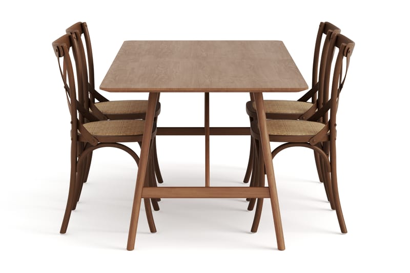 Spisebord Skagana 180 cm  med 4 Spisestoler Prumerland - Brun - Møbler - Bord - Spisegruppe