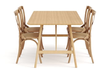 Spisebord Skagana 180 cm  med 4 Spisestoler Prumerland - Natur - Møbler - Bord - Spisegruppe