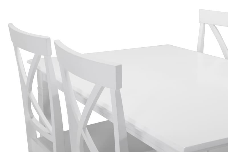 Spisebord Twain med 4 Nadica stoler - Hvit - Spisegruppe