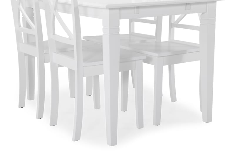 Spisebord Twain med 4 Nadica stoler - Hvit - Spisegruppe