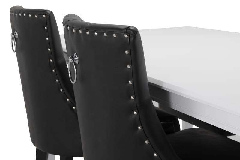 Spisebord Twain med 4 Tuva stoler - Hvit|Svart - Spisegruppe