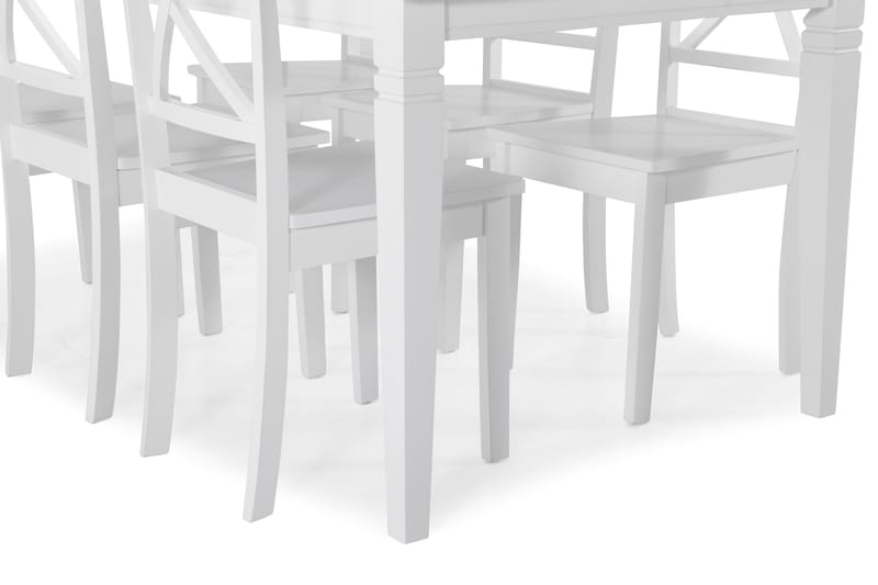 Spisebord Twain med 6 Nadica stoler - Hvit - Spisegruppe