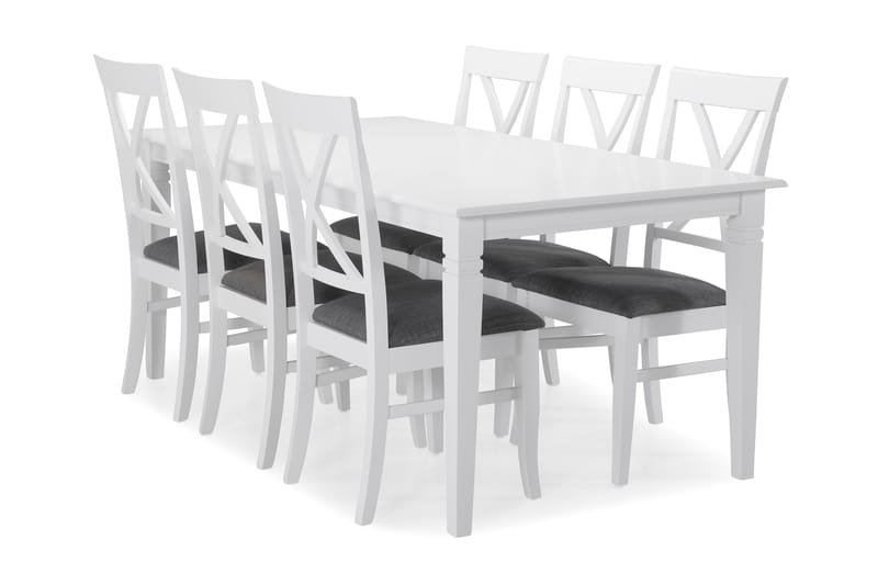 Spisebord Twain med 6 Twain stoler - Hvit - Spisegruppe