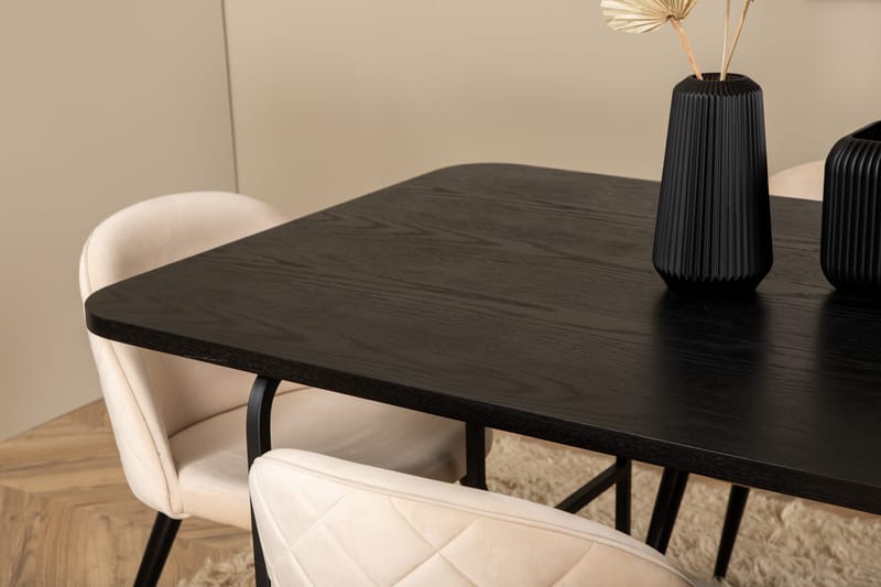 Spisebord Uno med 6 stk Velvet Spisestol - Møbler - Bord - Spisegruppe