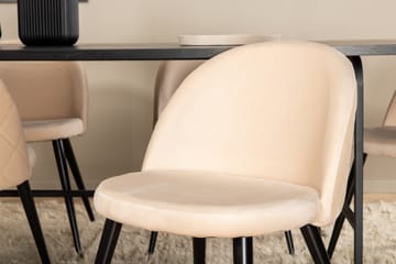 Spisebord Uno med 6 stk Velvet Spisestol - Møbler - Bord - Spisegruppe