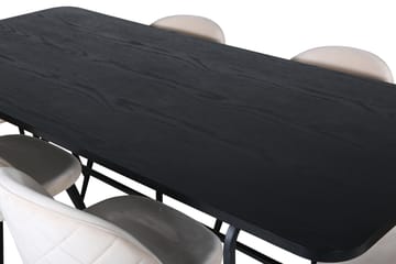 Spisebord Uno med 6 stk Velvet Spisestol - Møbler - Bord - Spisegruppe