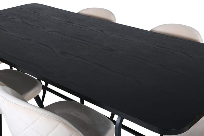 Spisebord Uno med 6 stk Velvet Spisestol - Møbler - Bord - Spisegruppe