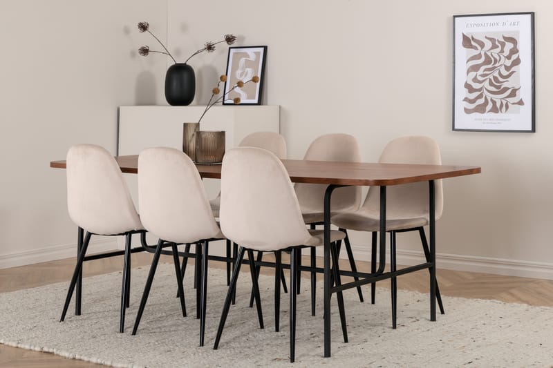 Spisebord Uno Med 6 stk  Polar Spisestol - Møbler - Bord - Spisegruppe