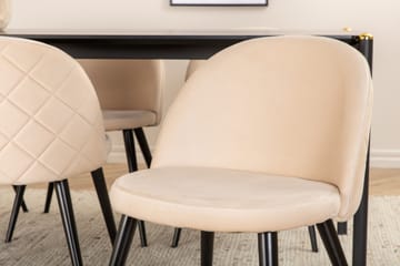 Spisebord Pelle med 6 stk Velvet Spisestol - Møbler - Bord - Spisegruppe
